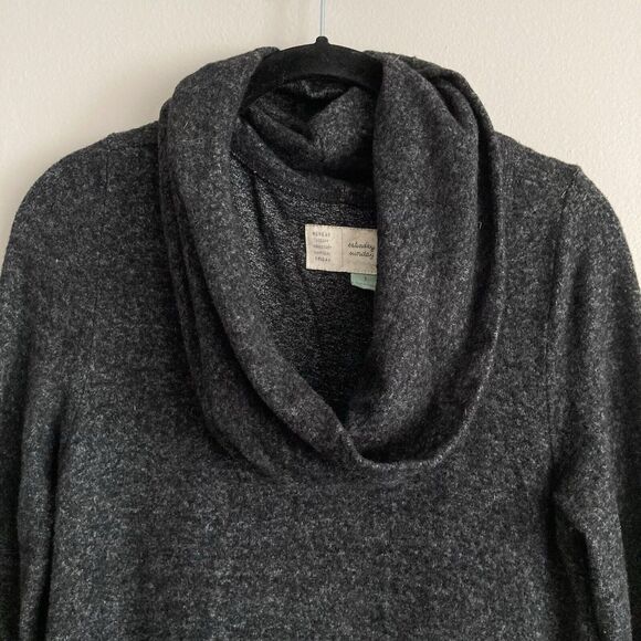 Anthropologie Saturday Sunday Dress Size Small Gray Cowl Neck Long Sleeve Soft - Picture 2 of 6